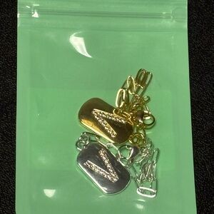 “V” Gold and Silver Charms